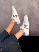 BAMBA BLANCA Y LAVANDA - Zapato Barefoot Artesanal | SHUU BAREFOOT