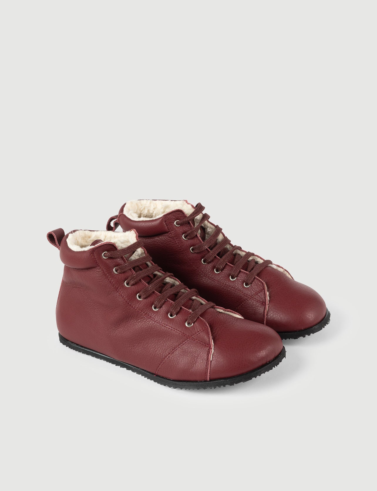 BOTA CORDONES BURDEOS - Zapato Barefoot Artesanal | SHUU BAREFOOT