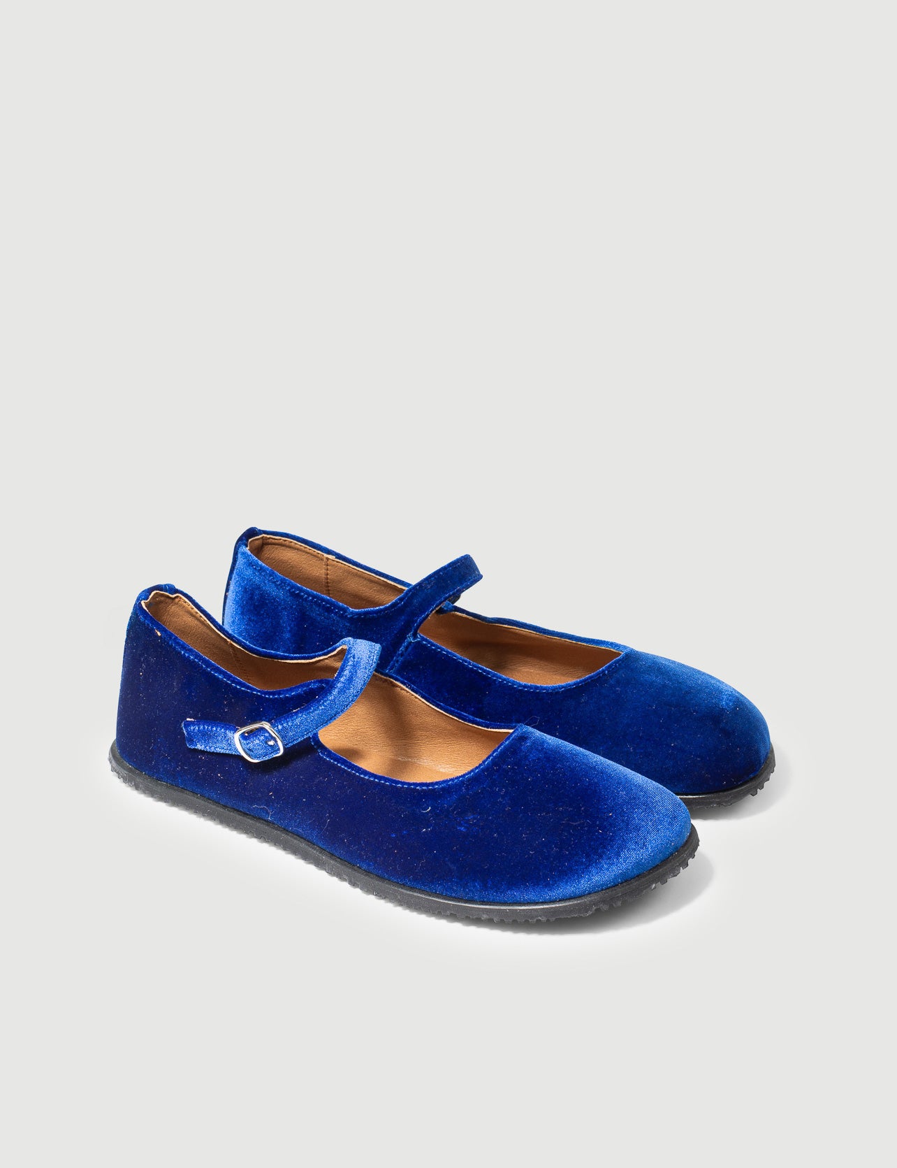MERCEDITA TERCIOPELO AZULÓN - Zapato Barefoot Artesanal | SHUU BAREFOOT