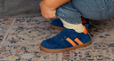Zapatos barefoot artesanales - Bambas azules infantiles