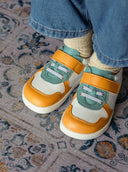 BAMBA MOSTAZA Y MINT - Zapato Barefoot Artesanal | SHUU BAREFOOT