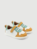 BAMBA BLANCA, MINT Y MOSTAZA - Zapato Barefoot Artesanal | SHUU BAREFOOT
