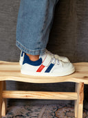 BLUCHER RAYAS AZUL Y ROJO - Zapato Barefoot Artesanal | SHUU BAREFOOT