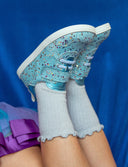 BAMBA AZUL BRILLI - Zapato Barefoot Artesanal | SHUU BAREFOOT