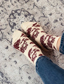 CALCETINES BAREFOOT FLORES BURDEOS - Zapato Barefoot Artesanal | SHUU BAREFOOT