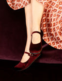 MERCEDITA TERCIOPELO BURDEOS - Zapato Barefoot Artesanal | SHUU BAREFOOT