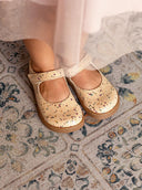 MERCEDITA ORO PURPURINA - Zapato Barefoot Artesanal | SHUU BAREFOOT