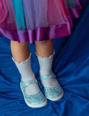 MERCEDITA AZUL PURPURINA - Zapato Barefoot Artesanal | SHUU BAREFOOT