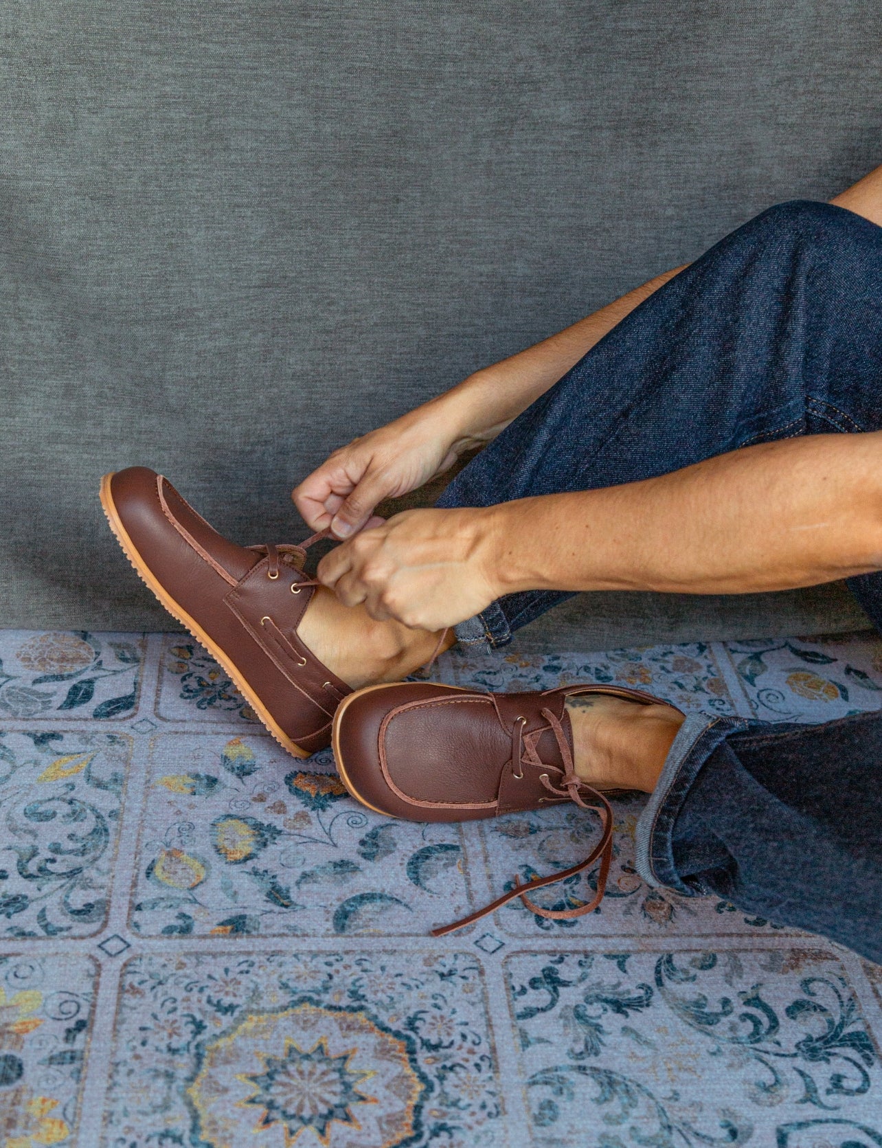 The Deck chaussure bateau barefoot chocolat de SHUU
