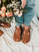 SANDALIA FLOR CUERO - Zapato Barefoot Artesanal | SHUU BAREFOOT