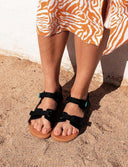 SANDALIA NINJA NEGRA - Zapato Barefoot Artesanal | SHUU BAREFOOT