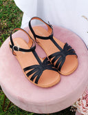 SANDALIA VENUS NEGRA - Zapato Barefoot Artesanal | SHUU BAREFOOT