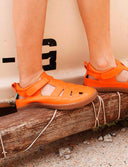 SANDALIA ROMANA NARANJA - Zapato Barefoot Artesanal | SHUU BAREFOOT