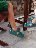 SANDALIA ROMANA TURQUESA - Zapato Barefoot Artesanal | SHUU BAREFOOT