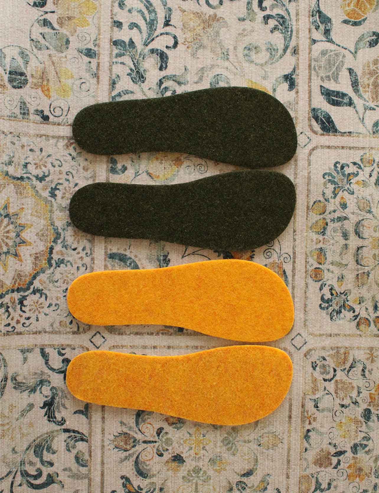 PLANTILLAS FIELTRO MOSTAZA BIG+ - Zapato Barefoot Artesanal | SHUU BAREFOOT